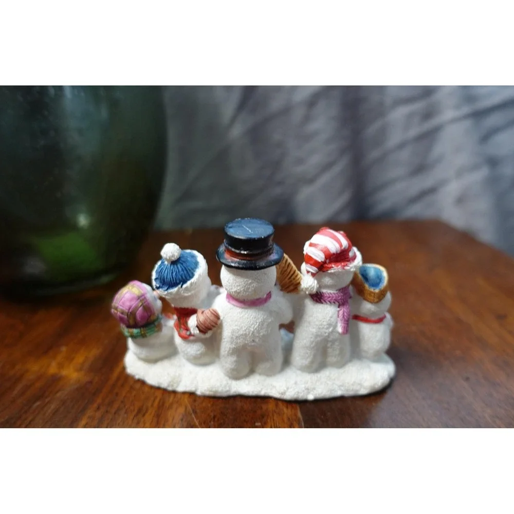 Christmas Snowman Family‎ Figurine Winter Holiday Tabletop Decor 5 Inch Resin